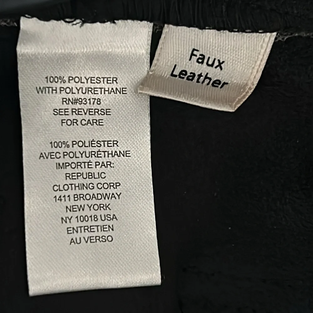 Industry faux leather wide leg black pants size 10
